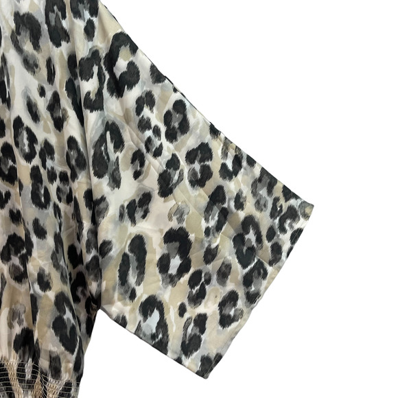 Chicos Satin Top Animal Print Drop Waist Tunic Oversized Chicos Size 0 - Picture 7 of 12